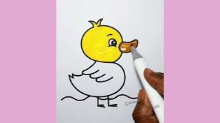 Coloring A Cute Duck Fun & Easy Art For Kids