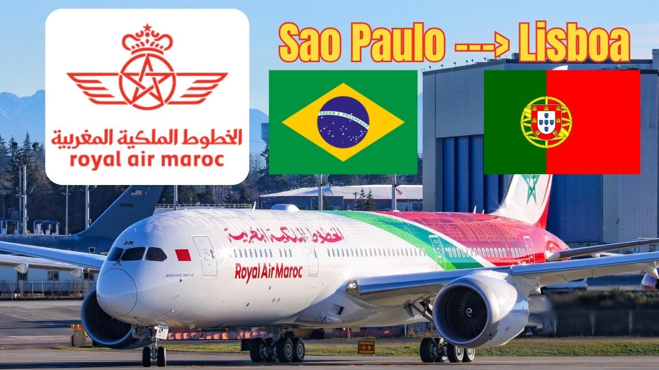 COMO É VOAR COM ROYAL AIR MAROC ? | voo de São Paulo a Lisboa | Boeing 787-8