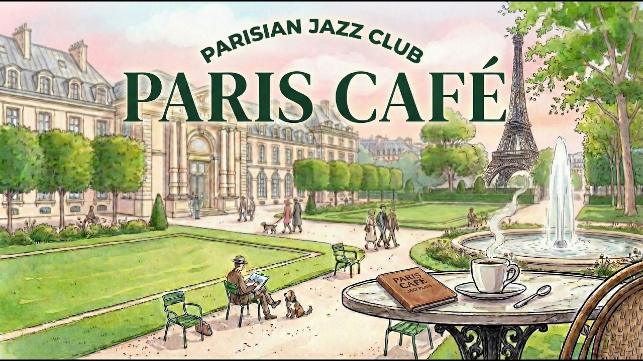 𝐒𝐏𝐑𝐈𝐍𝐆 𝐖𝐀𝐋𝐊 𝐈𝐍 𝐓𝐔𝐈𝐋𝐄𝐑𝐈𝐄𝐒 🌿Relaxing Paris Café  Playlist | French Instrumental Music