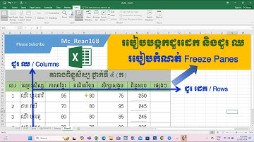 🆓 របៀបបង្កកជួរ ដេក និងជួរ ឈ / How to Freeze rows or columns in excel