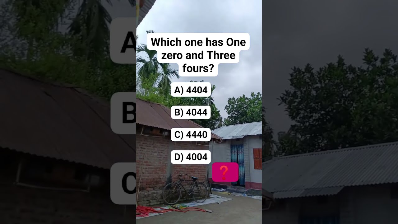 Which One Has Zero And Three Fours Brainteaser Puzzle Reels Riddle