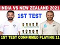 INDIA VS NEW ZEALAND 1ST  TEST MATCH 2021 CONFIRMED PLAYING 11 &amp; PREVIEW | IND VS NZ 1ST TEST  2021