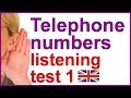 Telephone number listening practice in English