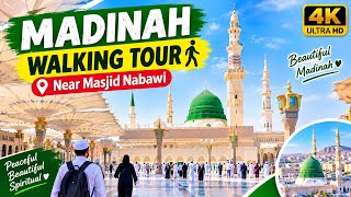 Walking Tour Near Masjid Nabawi 🕌 | Beautiful Madinah Al Munawwarah, Saudi Arabia 🇸🇦 | 4K UHD