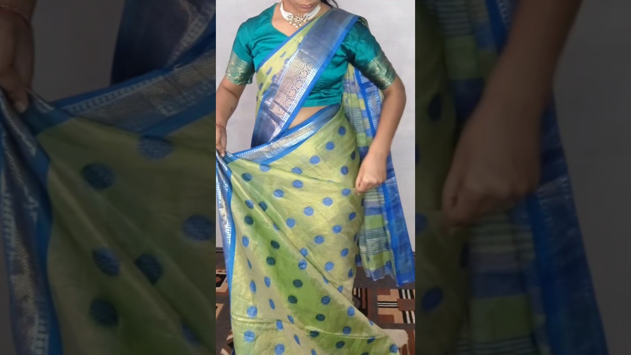puffy saree draping tutorial/perfect side shoulder pleats without any problems 