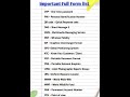 IMPORTANT FULL FORMS 💯💯 #ytshorts #shorts #trending #fullform