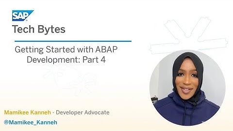 Getting Started with ABAP Development - Part 4