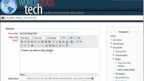 How to Create a Blog Post in Moodle
