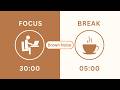 30/5 Pomodoro Timer 4 Hour 🟤 Brown Noise for Deep Focus & Productivity ADHD