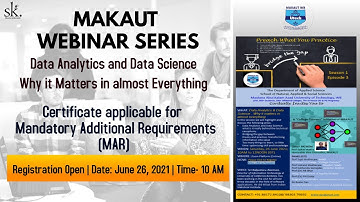 Register for MAKAUT MAR Activity | MAKAUT Seminar on Data Analytics and Data Science | MAR Points
