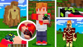 NOVAS ATUALIZAÇÕES DA ADDON DE BEN 10 - ADDON DO BEN 10 ALIEN FORCE V21 NO MINECRAFT