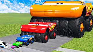 Big & Small McQueen vs Chick Hicks vs Tow Mater vs King Dinoco vs Duch Hudson - BeamNG.Drive screenshot 2