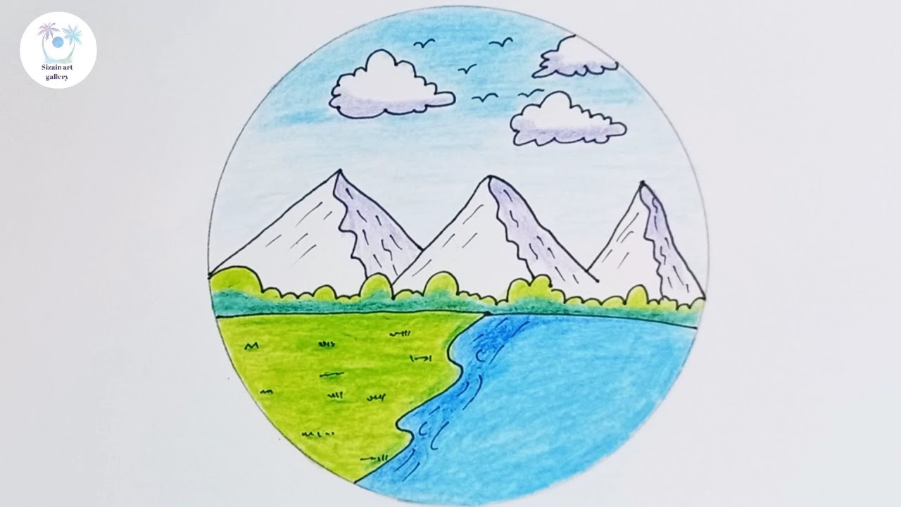 How to Draw a Beautiful Landscape very easy step by step Pencil