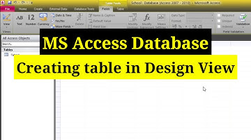 Creating table in Design View | MS Access Database