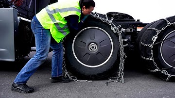 The BEST Instruction on Tire Chain Installation ever.