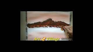 Scenery painting/scenery shorts ytshorts acrylicdrawing simpleart paintingtutorial artvillage