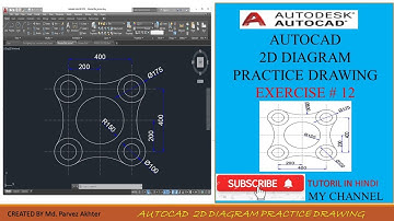 2D Diagram Drafting Exercise -12!! Basic to Advance Tutorial for beginner in Hindi #AutoCAD 2021