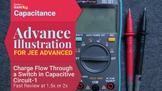 36. Advance Illustration | Capacitance | Charge Flow Through a Switch in Capacitive Circuit-1