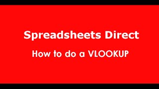 @Spreadsheetsdir Spreadsheets Direct - How to do a VLOOKUP in Excel Tutorial