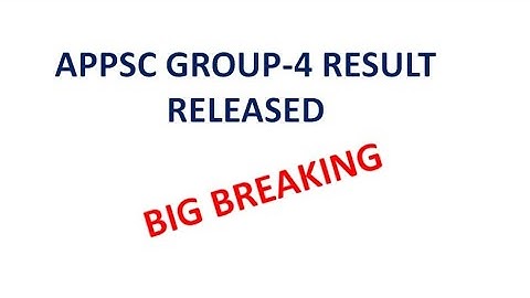 APPSC GROUP-4 RESULT