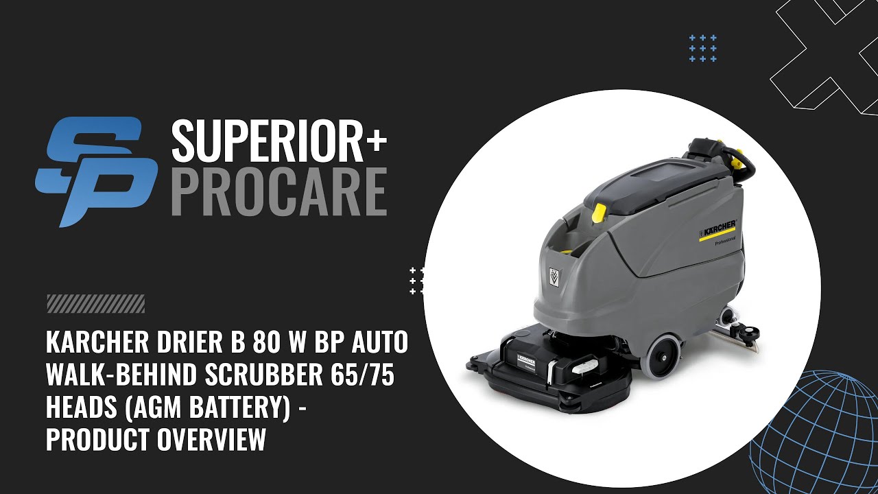 KARCHER DRIER B 80 W BP AUTO WALK-BEHIND SCRUBBER 65/75 HEADS (AGM