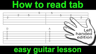 Left handed guitar lesson for absolute beginners on how to read tab,
tabs or tablature which is most music written. this a very easy, ...