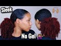 NO GEL SLEEK LOW PONYTAIL ON TYPE 4 NATURAL HAIR | I Can't Believe This Worked 😳