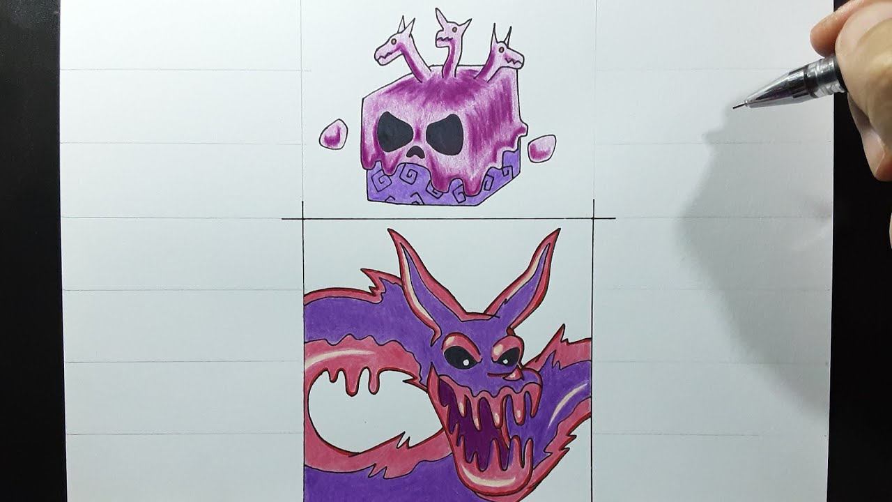 Como desenhar e fazer uma figurinha da Venom Fruit do Blox fruits