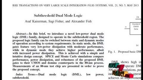 Final Year Projects | Subthreshold Dual Mode Logic