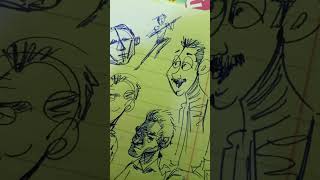 اسكتشاتى فى تجهيز كورس رسم الوجه كاريكاتير shorts