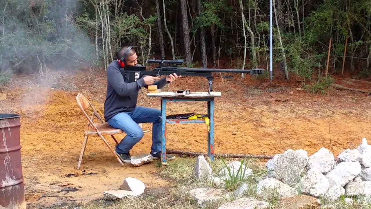 Shooting one round of a .50 cal sniper rifle YouTube