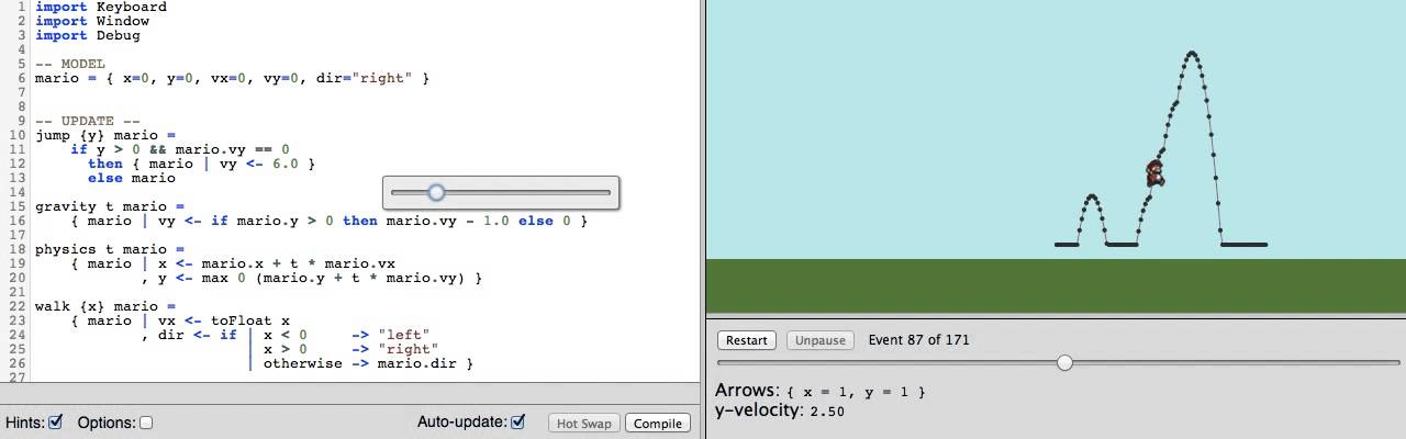 Elm Debugger: Mario double jumps - YouTube