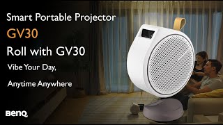 Roll with GV30
BenQ GV30, the 135 Degree Rotating Portable Mini Projector.
Vibe Your Day, Anytime Anywhere.
- 2.1 Channel Bluetooth Speaker with Extra Bass
- 720p HD Resolution & 300 ANSI Lumens Brightness with Android TV
- 135ยฐ Projection Angle with Auto Focus & Vertical Keystone
https://www.benq.eu/en-eu/projector/portable/gv30.html Roll with GV30