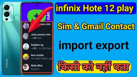 infinix Hot 12 play Show Contact import export || How to show Contact import export infinix Hot 12
