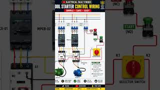 DOL Starter Control Wiring ⚡👨🔧🔌🔝 #electricalfaultfinder