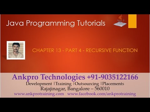 Java for beginners - Chapter 13 : Recursive function - Types of functions Part 4