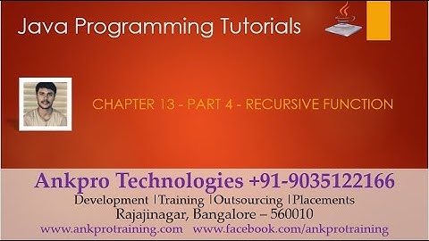 Java for beginners - Chapter 13 : Recursive function - Types of functions Part 4