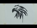 How to draw eagle head tribal tattoo