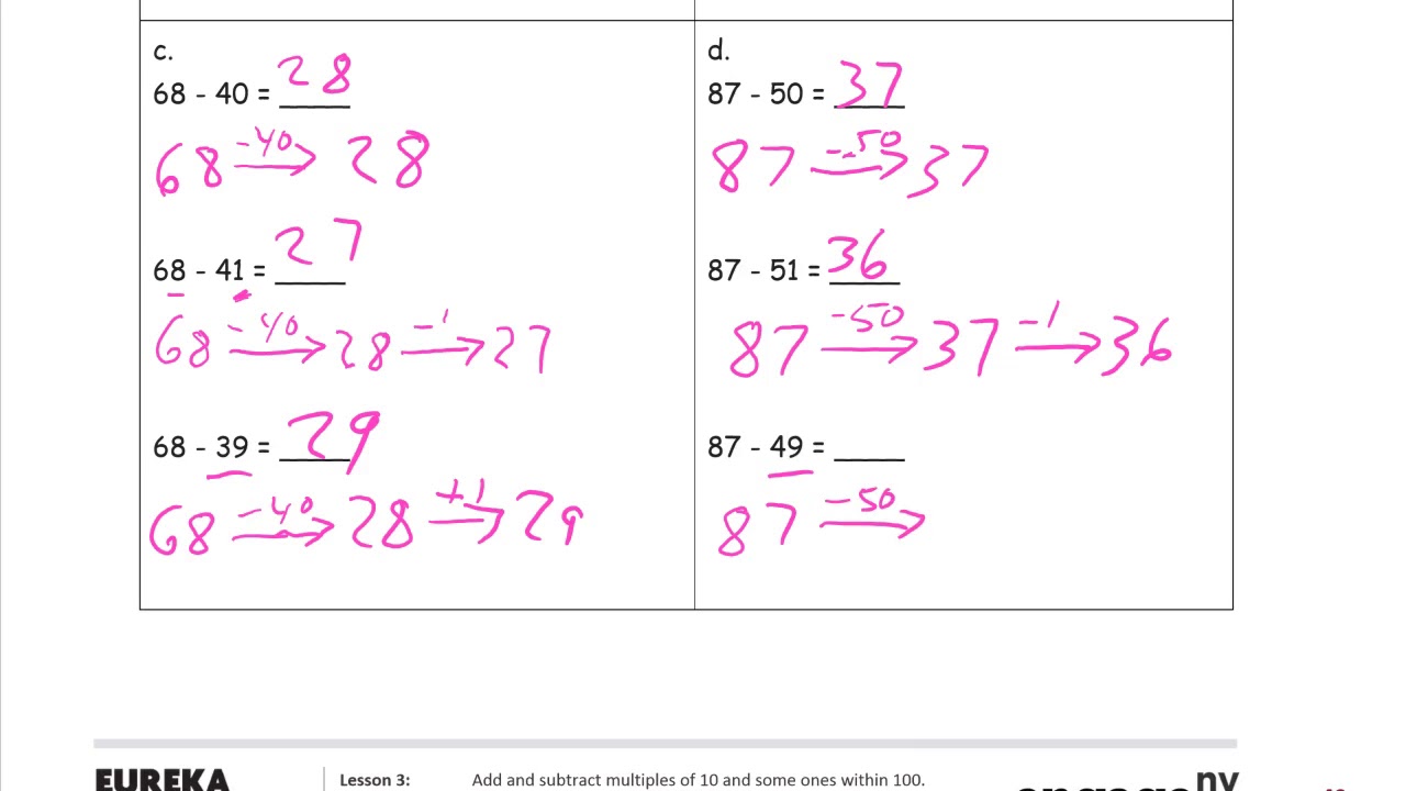 lesson 3 homework module 4 grade 2 - YouTube