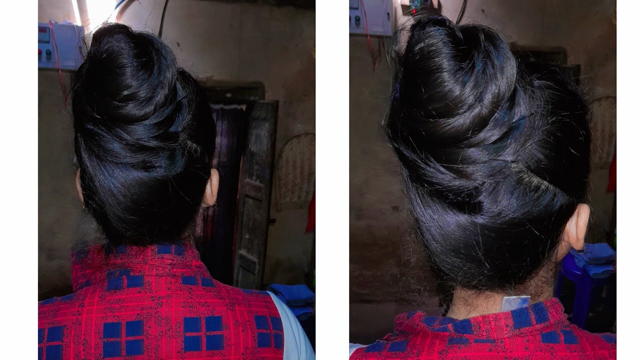 Biye Bari Hairstyle With Saree / Easy Juda Bun Hairstyle For Wedding ... — image 2