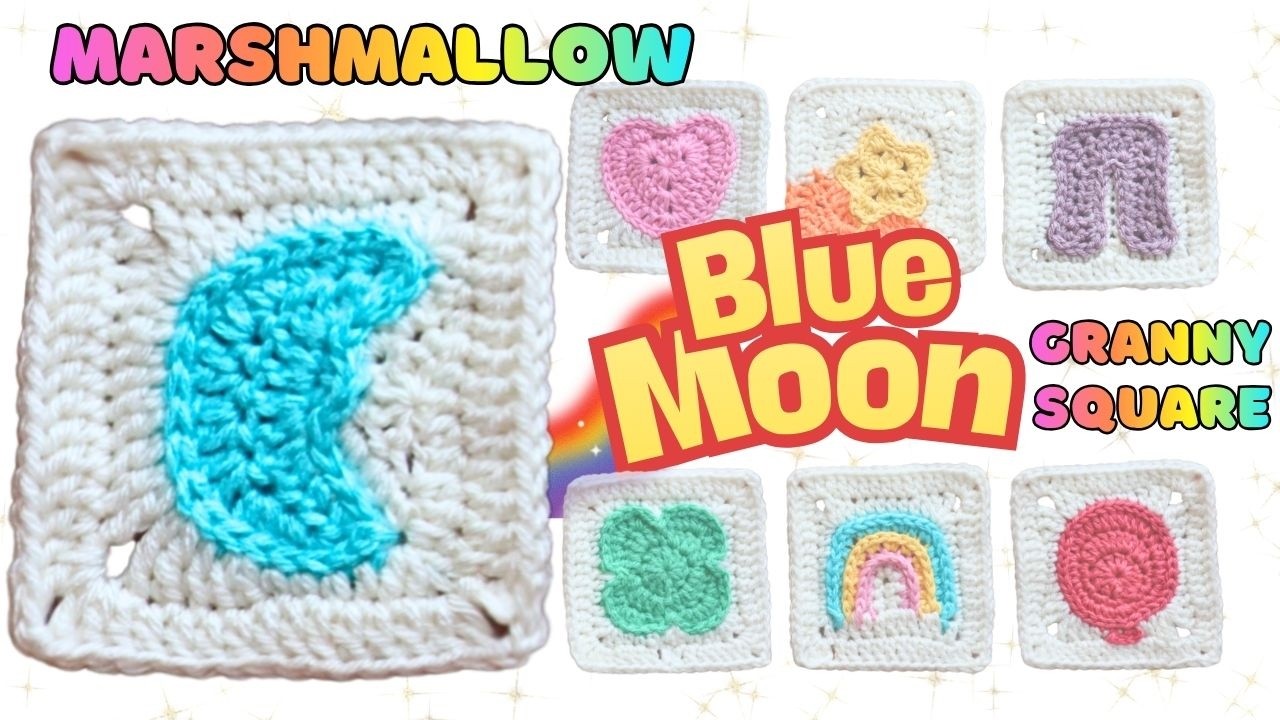Blue Moon Granny Square Crochet Tutorial | Lucky Charms Marshmallow Blanket