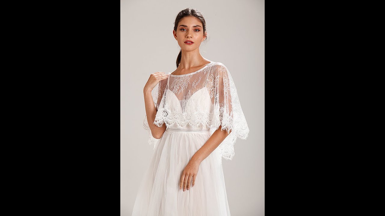 Central Chic Ivory Lace Brides Cover Capelet Bridal Cape Brides Coverup Wedding Shawl