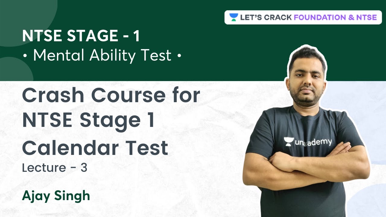 NTSE Stage 1 Crash Course : Calendar Test | L 3 | Mental Ability Test | Ajay Singh
