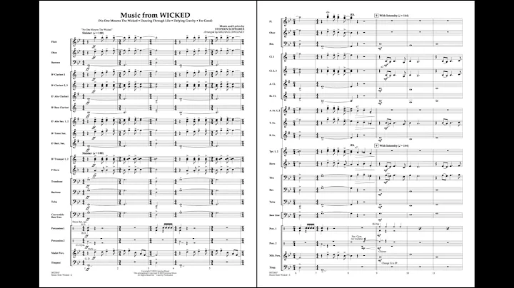 Music from Wicked by Stephen Schwartz/arr. Michael...