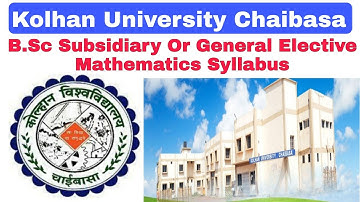 Kolhan University Syllabus in hindi, B.Sc Mathematics Subsidiary, General Elective Attempt Clarity