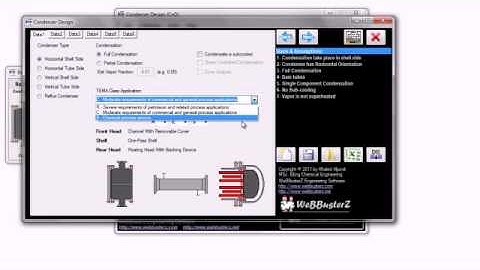 Shell and tube condenser design software by WeBBusterZ Engineering