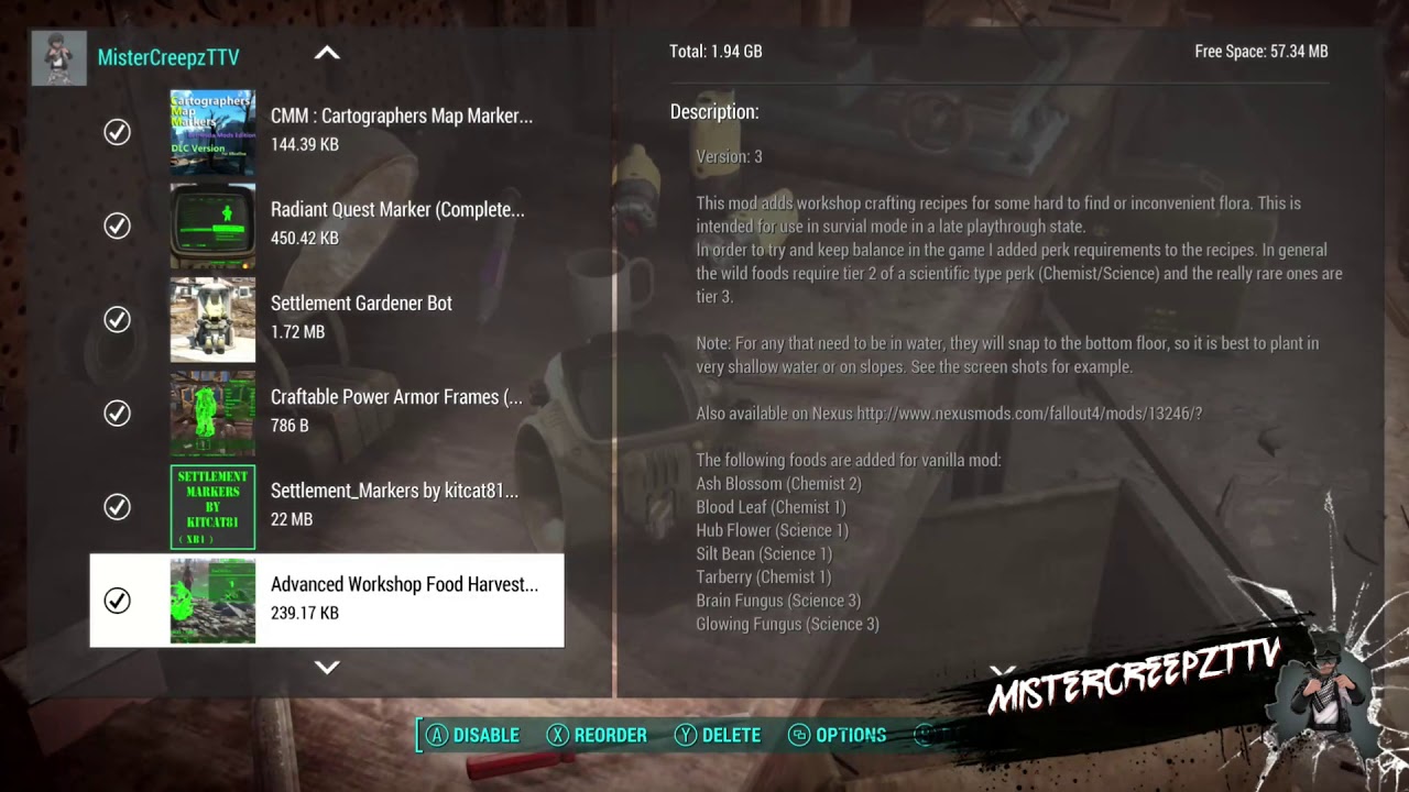 My Modded Fallout 4 Load Order (140 Xbox One Mods) YouTube