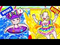 Paper Dolls Poor Vs Rich Rapunzel And Bad Teacher At Amusement Park Rapunzel Family 