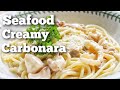 how to cook seafood creamy carbonara | seafood pasta with cream sauce | Seafood Carbonara