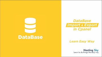 how to export and import database in cPanel